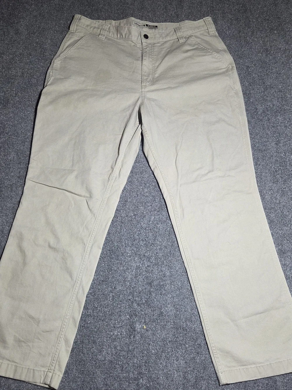 Carhartt Men's Relaxed Fit Canvas Utility Work Pants Beige Khaki 38x30